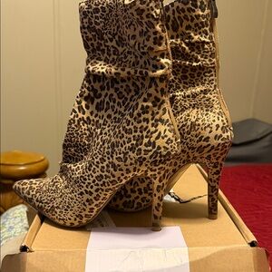 Like New - Journee Collection Leopard Print Heeled Boots